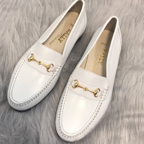 bally white loafers